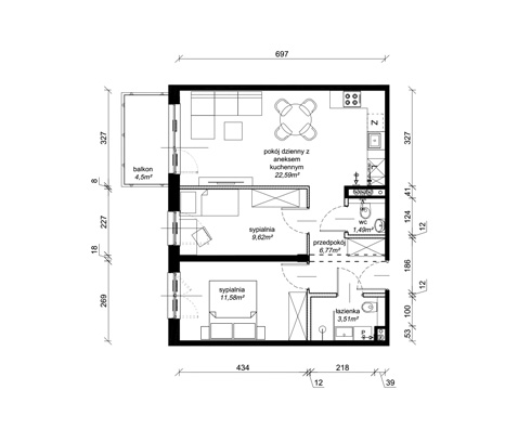 Plan mieszkania B.3.30.3a