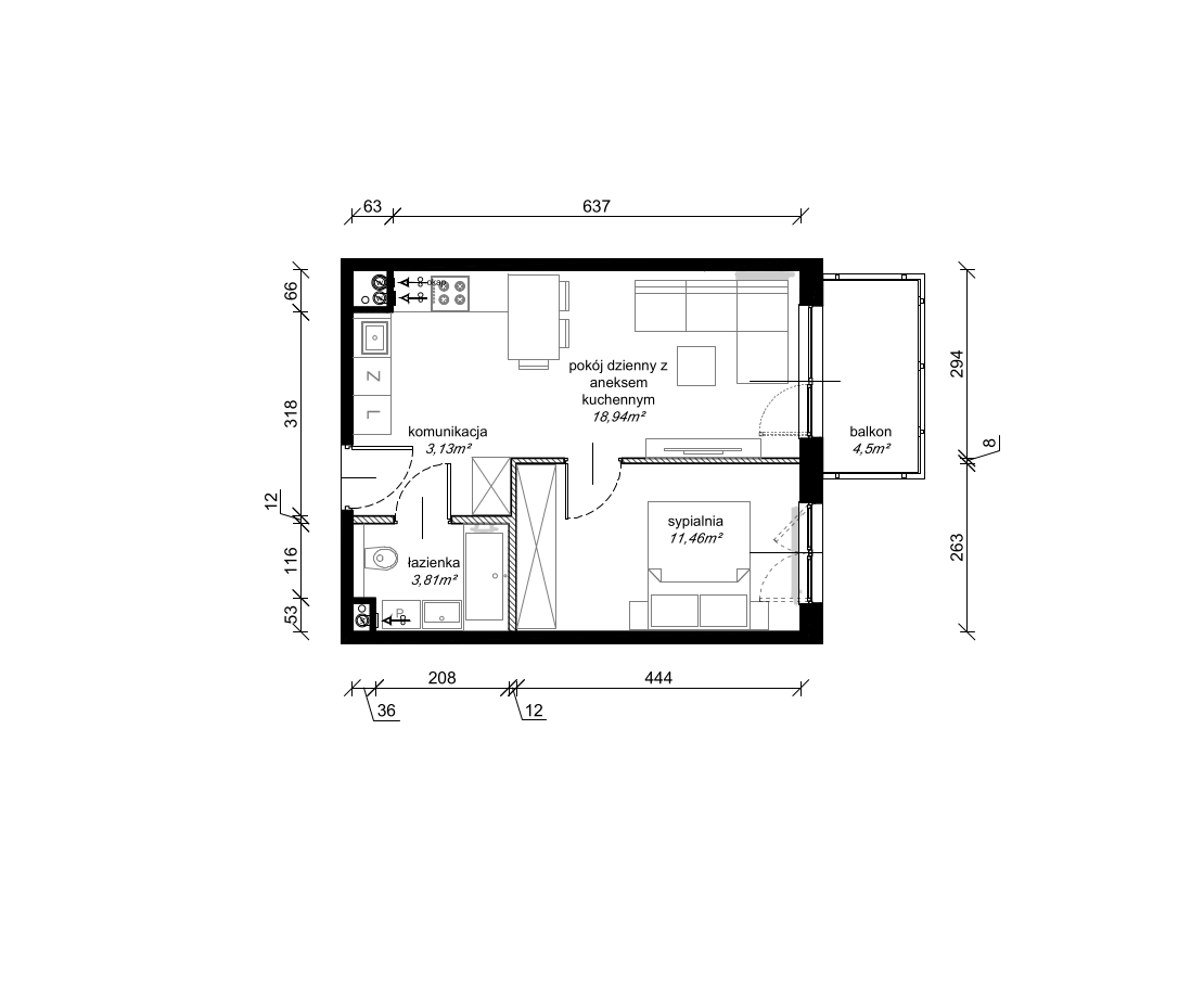 Plan mieszkania F.3.32.2a